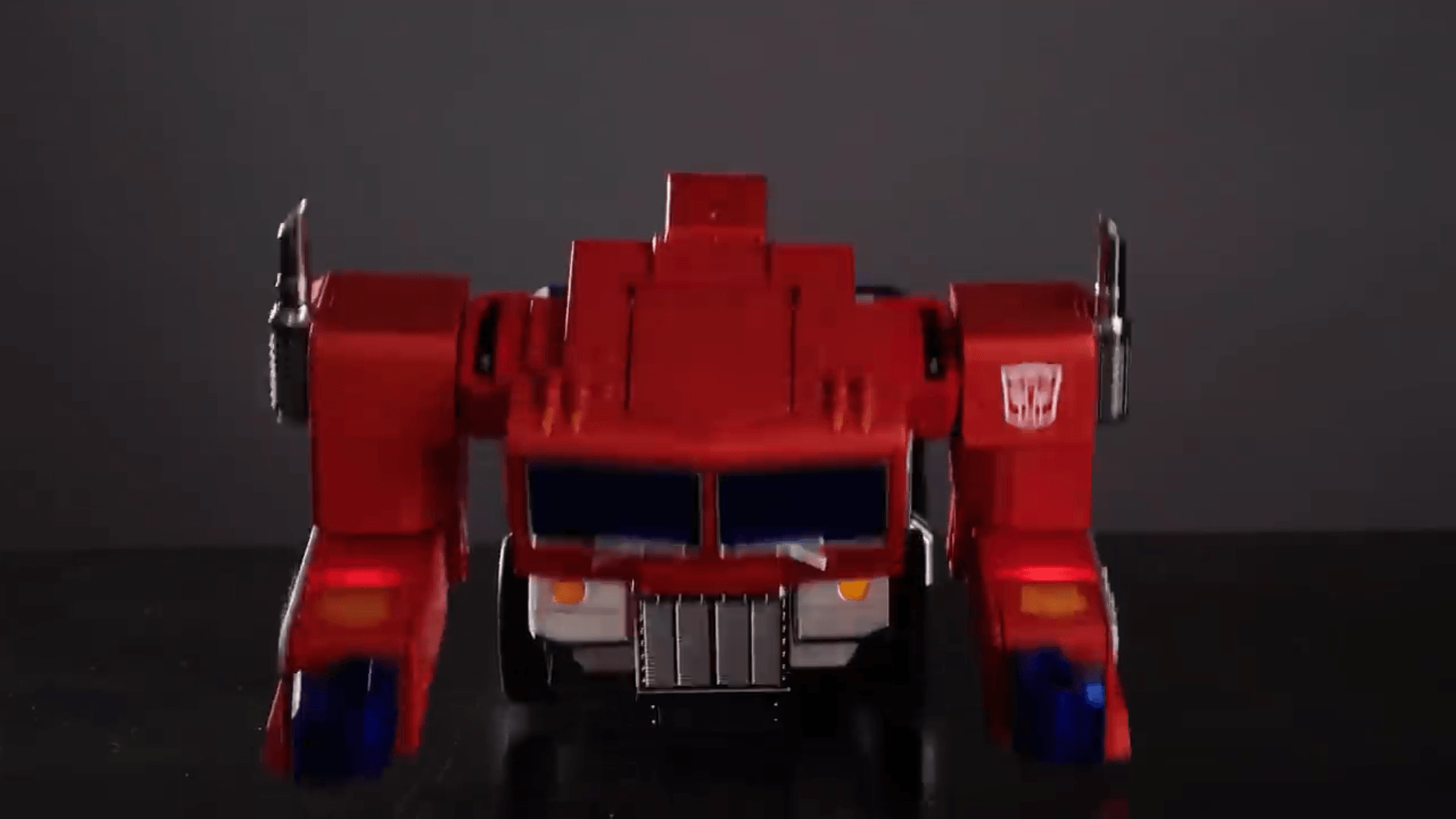 Robosen Flagship Optimus Prime in robot form in the official product video